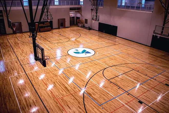 The large gym, with multiple basketball goals, is equipped for use as volleyball, pickleball and badminton courts as well. - PHOTO BY ZACH ADAMS
