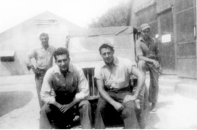Ed Sathoff, seated right, in Leyte, Philippines, where he served under General Douglas MacArthur in 1944. - PHOTOS COURTESY ED SATHOFF