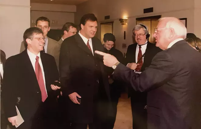 Finger pointing with former Gov. George Ryan.