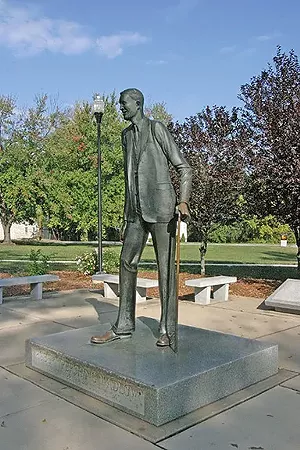 A life-size statue of Robert Wadlow, the world’s tallest person, stands in a park in Alton, his hometown. At 8’11”, the “Gentle Giant” suffered from an anomaly of his pituitary gland, causing his abnormal growth. He died of an infection at age 22. - PHOTO COURTESY OF THE ALTON REGIONAL CONVENTION AND VISITORS BUREAU