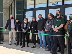 Springfield's latest pot dispensary opened last week with the cutting of a green ribbon. - PHOTO BY BRUCE RUSHTON