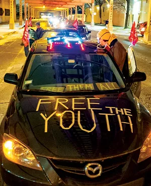 Participants decorated their cars for the "Loud and Lit Up: Rally to End Youth Incarceration" procession in Chicago on Dec. 16, 2020. - PHOTO BY SARAH-JI OF LOVEANDSTRUGGLEPHOTOS.COM