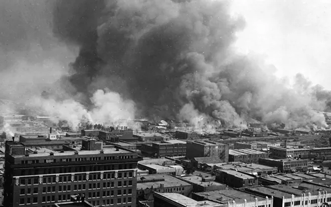 In 1921, the Greenwood District in Tulsa, Oklahoma, was the wealthiest Black community in the United States, known as Black Wall Street. Over Memorial Day weekend, mobs of white residents attacked Black residents and businesses, destroying more than 35 square blocks of the district in the single worst incident of racial violence in American history.