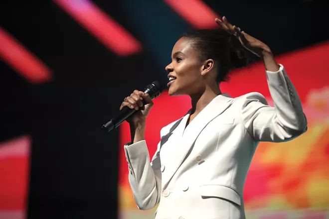 Candace Owens speaking with attendees at the 2019 Student Action Summit hosted by Turning Point USA. - CREDIT: GAGE SKIDMORE