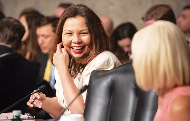 Senator Duckworth at a Senate Armed Services Committee hearing in 2019. - ALL PHOTOS COURTESY U.S. SENATOR TAMMY DUCKWORTH.