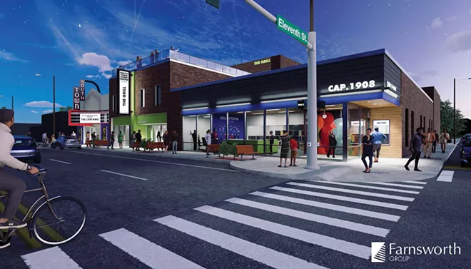 A rendering shows a proposed idea for South Town development. Dominic Watson said the next step is seeing if vision within the community is in line with the concept. - CREDIT: FARNSWORTH GROUP, COURTESY OF DOMINIC WATSON