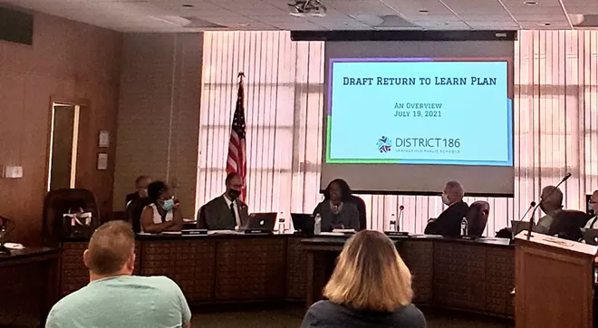 On July 19, the District 186 board reviewed a draft plan regarding masks. Guidance has shifted since the plan was reviewed. A vote is expected Aug. 2. - RACHEL OTWELL