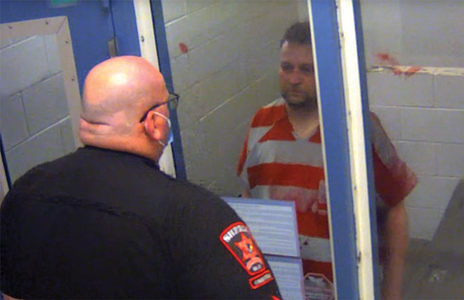 Jaimeson D. Cody faces guards seconds before he's tased during a struggle at the Sangamon County Jail that resulted in his death. - PHOTO COURTESY SANGAMON COUNTY JAIL