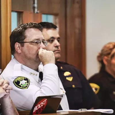 Police chief Kenny Winslow, in white shirt, wants ShotSpotter in Springfield
