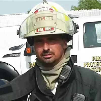 Jerame Simmons on the job as a fireman prior to his election as fire chief.