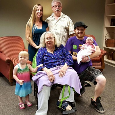 Wanda Chisholm (great great grandmother) Cleve Chisholm (great grandpa) Bonni Leonardson (grandma) Bradley Leonardson, Father of Zoey Leonardson age 2 and Lillyann Leonardson 7 weeks. Michelle leonardson (not pictured) is Mother of Zoey and Lillyann.