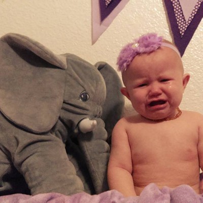 Stella Gustafson, 7 months, is having a bad day. Stella is the daughter of Chris and Katie Gustafson of Clarkston. Katie snapped the photo in August.