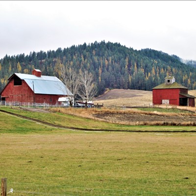 Barn and granary on the northeast slopes of Kamiak Butte