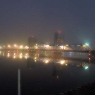 Blue Bridge in fog