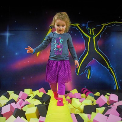 We took our granddaughter, Lila, to the trampoline park in Moscow and she braved walking the balance beam. Taken Dec. 12, 2017, by Mary Hayward.