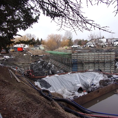 The 6th street bridge project as of Feb. 14. Dr. Pickard's office is behind the cars on the right side of the shot.