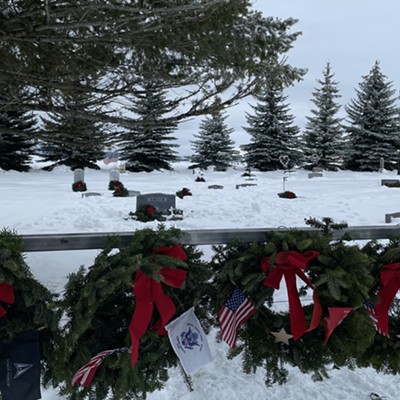 Burnt Ridge Cemetery shines with Christmas season wreaths and red bows its U. S. Veterans with Wreaths Across America Program wreaths for each veteran's gravesite.  A simple ceremony with a small audience was held on Saturday, December 17th, under a clear sky. The Troy Historical Society sponsored the project for the seven rural cemeteries in the Troy Cemetery District.