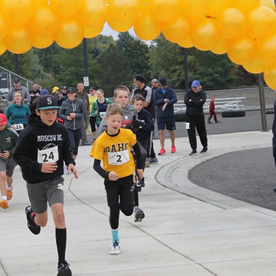 Over 70 people gathered to run, volunteer, and cheer on participants of the Moscow Parks and Recreation Childhood Cancer Awareness 5k, which benefitted the organization Alex's Lemonade Stand, whose mission is to provide funds to cure childhood cancer. Members of the Moscow Volunteer Fire Department and Latah Sheriff's Department sent off the runners in style, alongside childhood cancer warrior Ivy Risner. This 5k is also held in honor of Thomas Harner, who passed away from leukemia shortly after his second birthday. 

Date of 5k: Sept 30 
Location: Moscow City Playfields