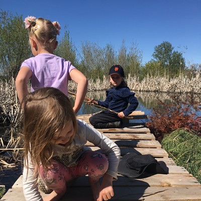 Palouse Roots preschoolers Sophia Drollette, 5,&nbsp; Arya Kite 6, and Elsie Ritts, 4, all of Moscow, do math with snails at the Palouse Clearwater Environmental Institute Nature Center in Moscow. The photo was taken May 9 by Palouse Roots Director Darci Deaton, who submitted the image to "Share Your Snaps," a community photo album at Inland360.com.