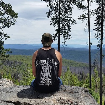 Photo Taken: Summer 2017
    Where: Dixie, ID
    Photographer: Brook Brown
    Lane Goin, son of Jenny Rynearson and Darrin Goin, and brother of Brook Brown, enjoying the view of the Dixie Lookout before leaving for the Army in the Fall.