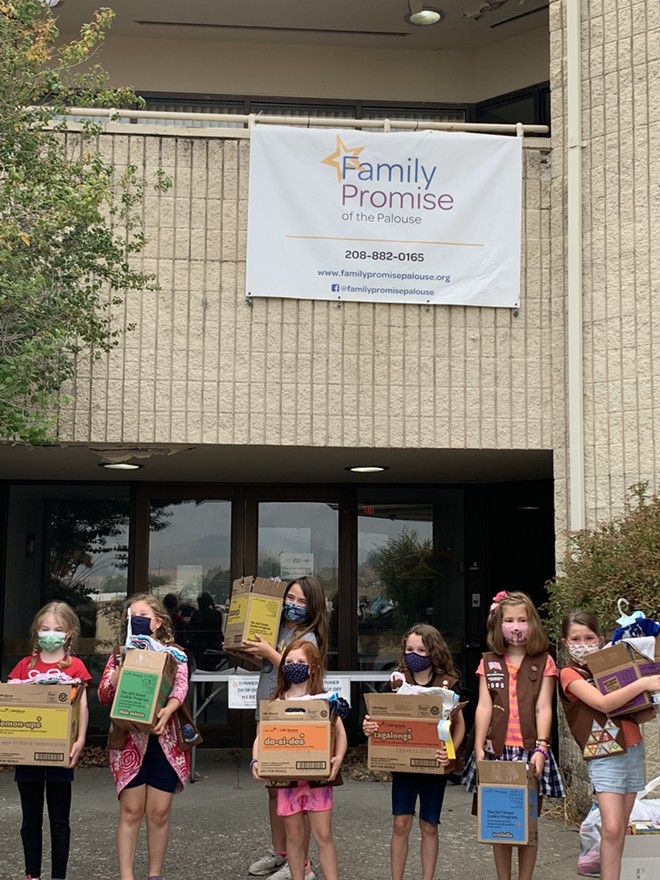 Girl Scouts deliver Friendship Boxes