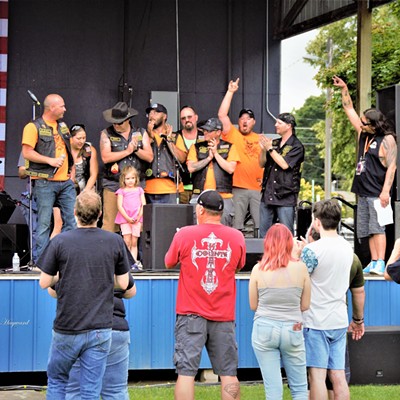 A moving moment when the wives of active duty got recognized and honored for their part at home. The American War Fighters were responsible for the Snake River Rock Fest and they were all applauding the wives. Taken August 12, 2019 by Mary Hayward of Clarkston.