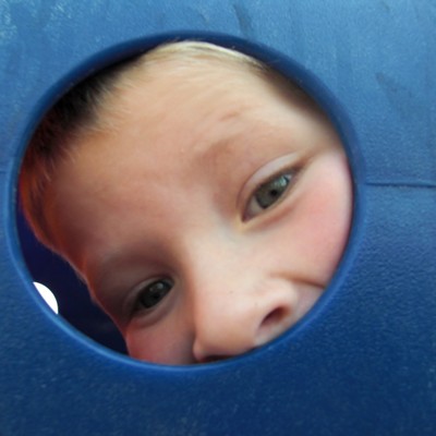 "I see you", Owen Morlock , picture taken by grandma Gail Morlock at the park.