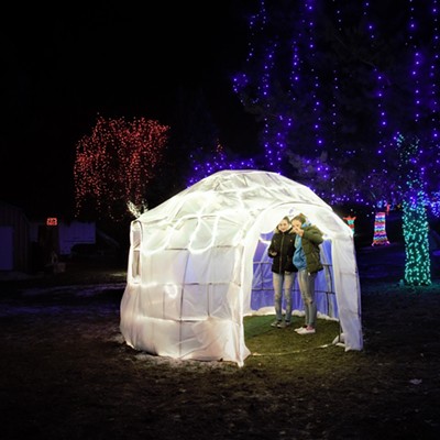These two girls were having fun going in the igloo @ Locomotive Park on such a cold night. Taken November 29, 2019 by Mary Hayward of Clarkston.