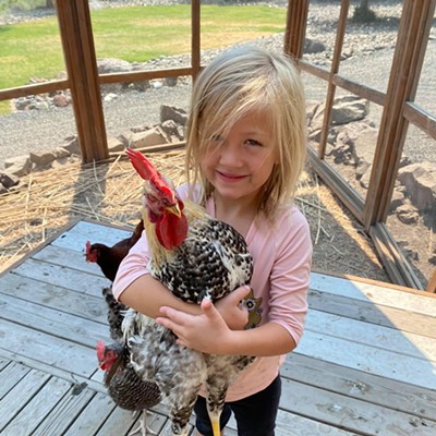 Keara and rooster