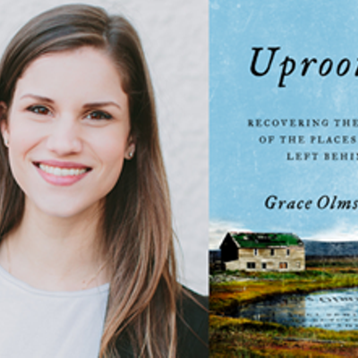 Grace Olmstead with her book, Uprooted