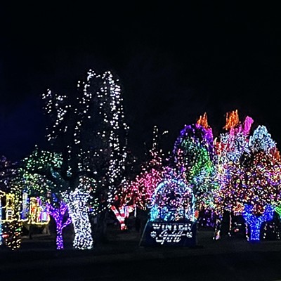 The Christmas lights at Lewiston's railroad park were so cheerful, I couldn't resist taking several photos on Friday night, December 10th. A truly beautiful display.