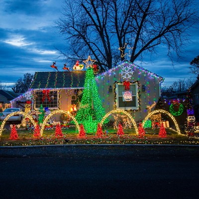 This is an image of my family's Christmas light display at 830 11st St., Clarkston. We have more than&nbsp;20,000 lights, blow molds, and the lights that are synchronized to music, which you can listen to in your car.