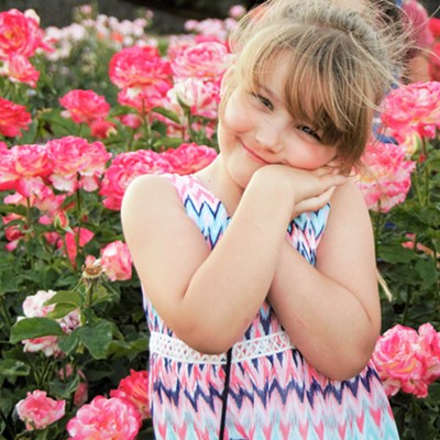 Our granddaughter, Lila, loves the rose garden in Lewiston. Taken June 18, 2019, by Mary Hayward of Clarkson.