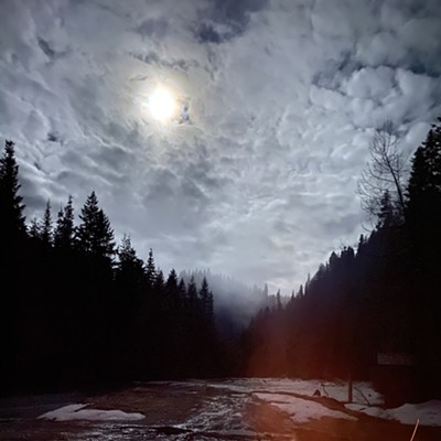 Pictures of the moon, trees, mountains, and more. This picture was taken at legget creek on the south fork below grangeville.