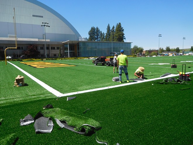 New outdoor carpet for the Idaho Football Team
