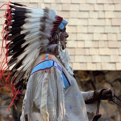This Nez Perce Tribal Member was in the parade in Lewiston this past Saturday. Photo taken by Mary Hayward of Clarkston.