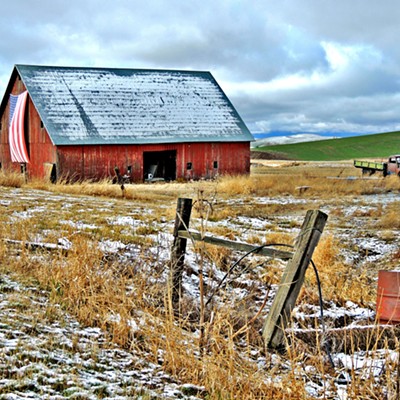 This picture of a barn on the Palouse was taken near the Horn School Safety Rest Area on US 195 on March 24, 2018, by Leif Hoffmann.
