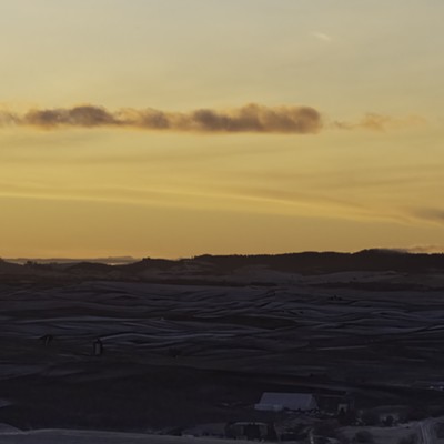 A sunrise over the Palouse captured from Kamiak Butte in the early morning on December 27th by Dave Ostrom