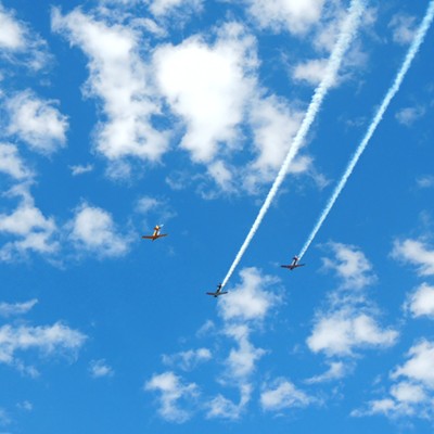 This photo of a fly over during the Lewiston downtown rodeo parade was taken by Leif Hoffmann (Clarkston, WA) on September 9, 2023 while attending the annual parade with family.