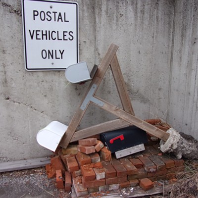 Being a former USPS employee, I got a kick out of this mess behind the post office in Palouse last February.