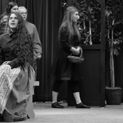 Pullman High School cast of A Little Princess in motion during rehearsal