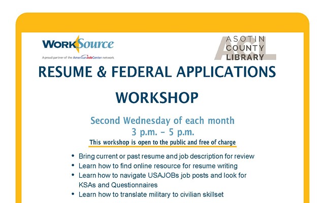 Resume, federal applications workshop