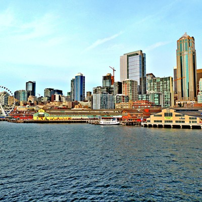 View of Seattle's waterfront from a ferry to Bainbridge island. The photo was taken by Leif Hoffmann during a family excursion to Seattle on Sept. 3, 2017.