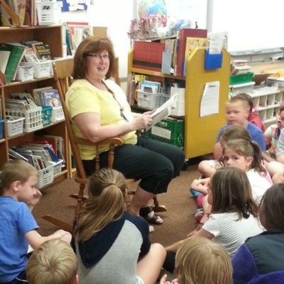 Christi Severance reads with her third graders at McSorley Elementary School in Lewiston. She is retiring at the end of this year after 35 years of teaching with the Lewiston School District.