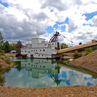This photo of the Sumpter Valley Dredge, built in 1935 and used to dig for gold, was taken by Leif Hoffmann (Clarkston, WA) on May 23, 2021, while visiting the Sumpter Valley Dredge State Heritage Area and driving the Elk Horn Scenic Byway in Eastern Oregon.