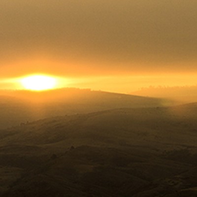 Describe ySunrise over looking Grangeville area from Whitebird Hill
    our image