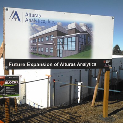 The new Alturas Analytics Inc. addition takes shape in Moscow on the northwest corner of Alturas Drive and South Mountain View Road.  The company offers bioanalytical services that can be contracted out to those interested.   The photo was taken on 1-29-23.