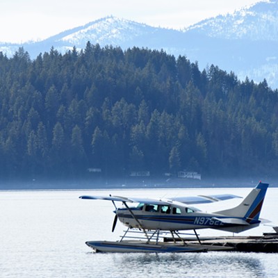 Tour plane just landed on Lake Coeur d'Alene March 2016. Photographer Mary Hayward of Clarkston.