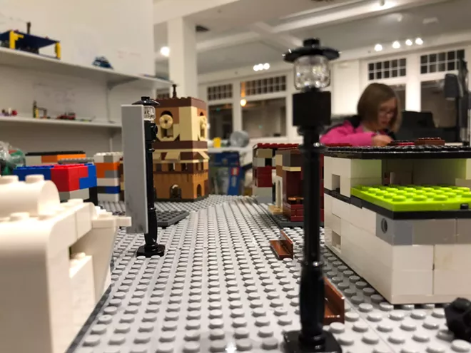 Downtown Lewiston was built using Legos in the exhibit "Rethink Downtown," on display at the LCSC Center for Arts & History. The exhibit is part of work to create a master plan for the future of the district.