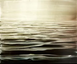 This painting, titled "From Water" is by Brian Sostrom and will be on display at the Little Pink House Gallery.